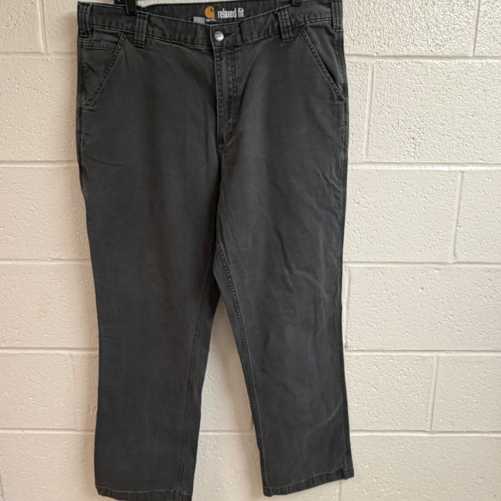 Carhartt Mens Relaxed Fit Carpenter Pants 38x31 Faded Black Canvas Workwear